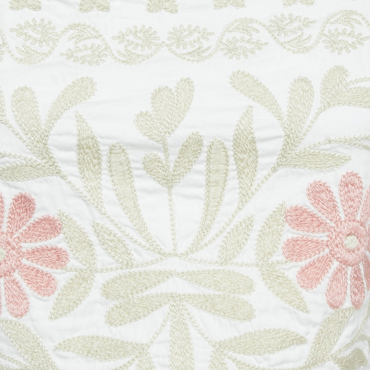 Pre Owned Antonio Melani White Floral Embroidered Top and Skirt Set S