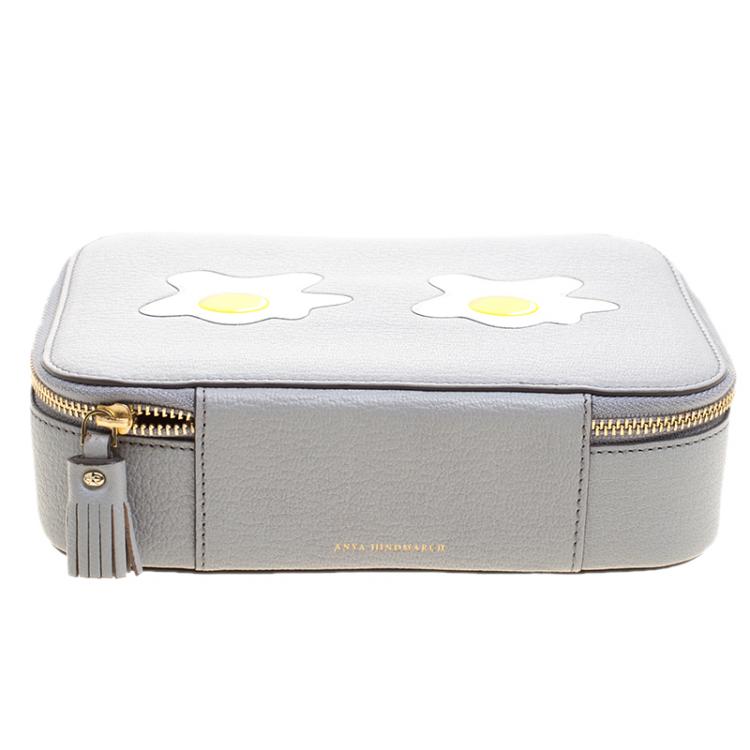 Pre Owned Anya Hindmarch Grey Leather Egg Keepsake Box