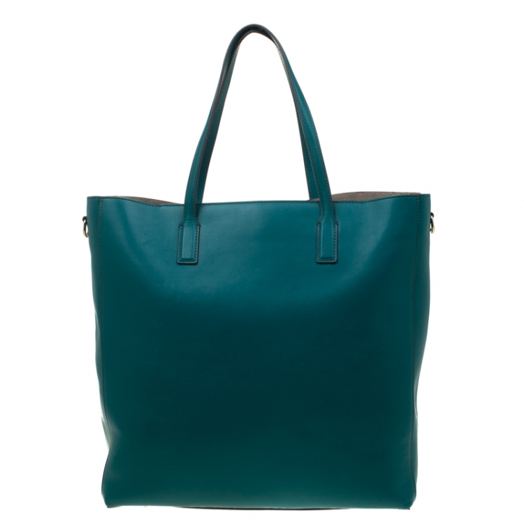 Pre Owned Anya Hindmarch Green Leather Smiley Ebury Shopper Tote