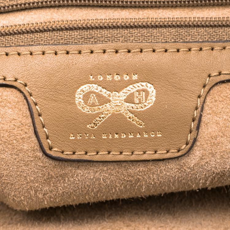 Pre Owned Anya Hindmarch Brown Woven Leather Neeson Tote