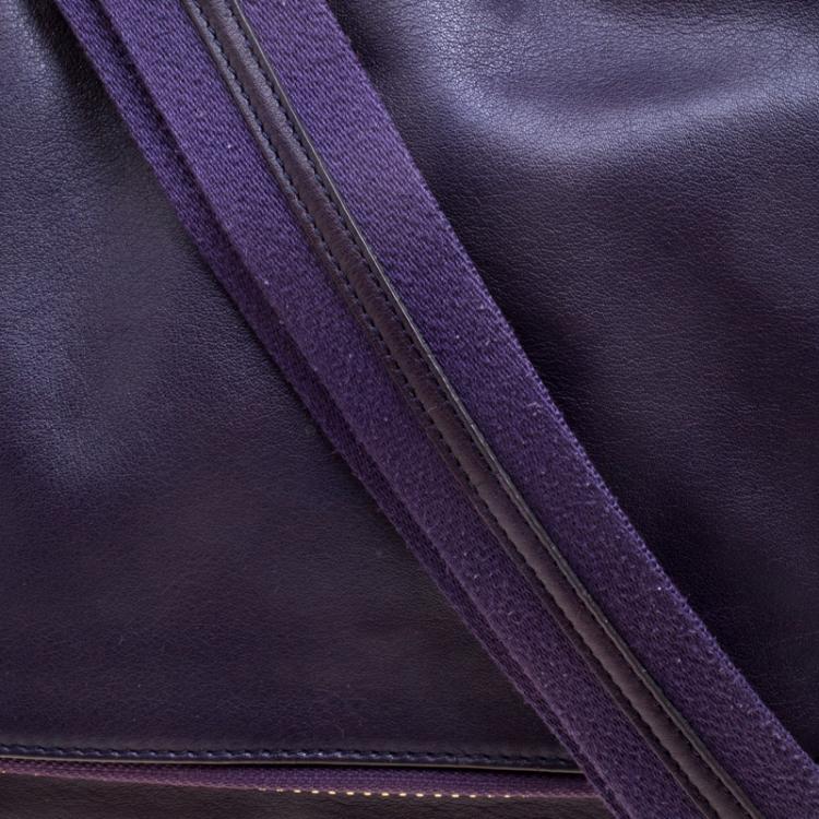 Pre Owned Anya Hindmarch Purple Leather Maxi Vere Satchel