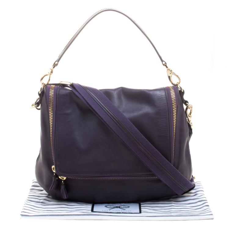 Pre Owned Anya Hindmarch Purple Leather Maxi Vere Satchel