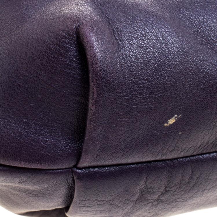 Pre Owned Anya Hindmarch Purple Leather Maxi Vere Satchel