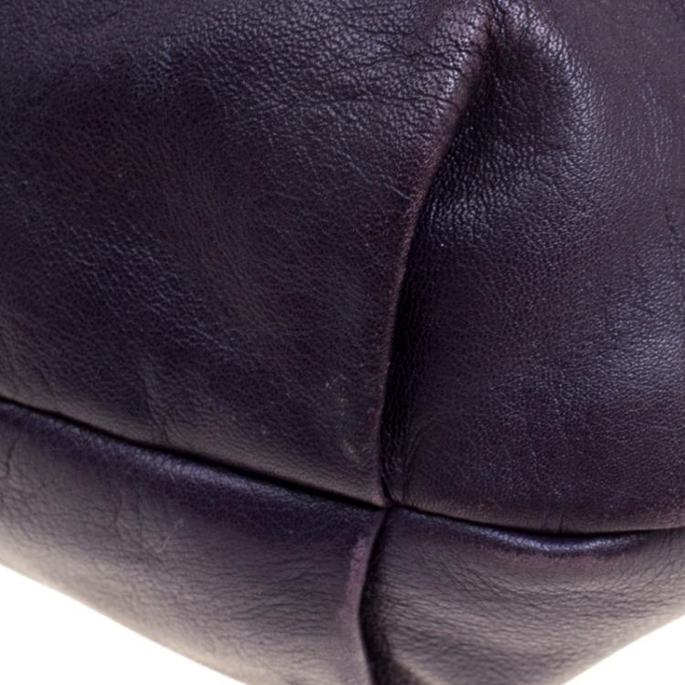 Pre Owned Anya Hindmarch Purple Leather Maxi Vere Satchel