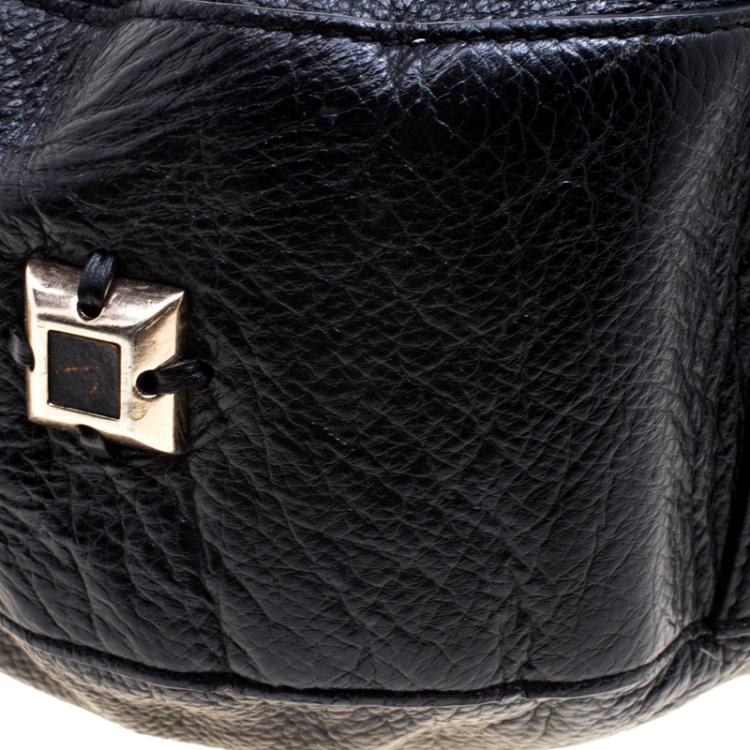 Pre Owned Anya Hindmarch Black Leather Studded Hobo
