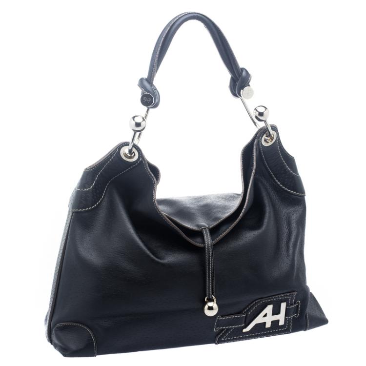 Pre Owned Anya Hindmarch Black Leather Elrod Hobo
