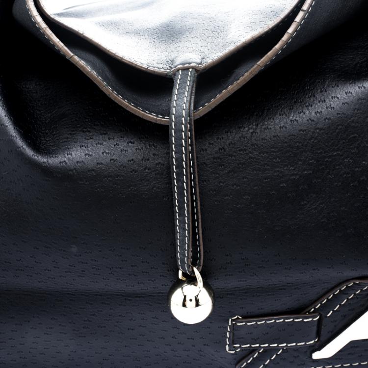 Pre Owned Anya Hindmarch Black Leather Elrod Hobo