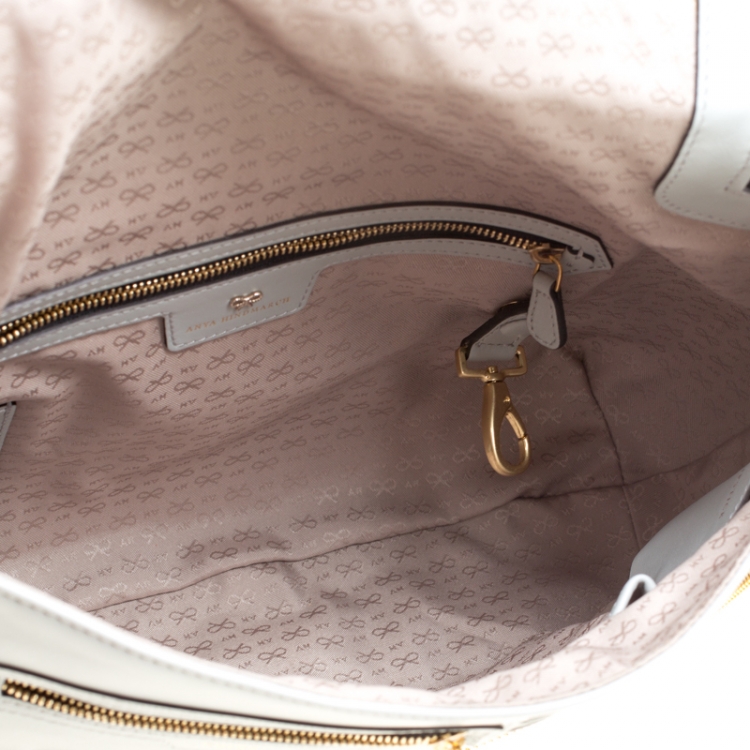 Pre Owned Anya Hindmarch Blue Leather Maxi Zip Arrow Shoulder Bag
