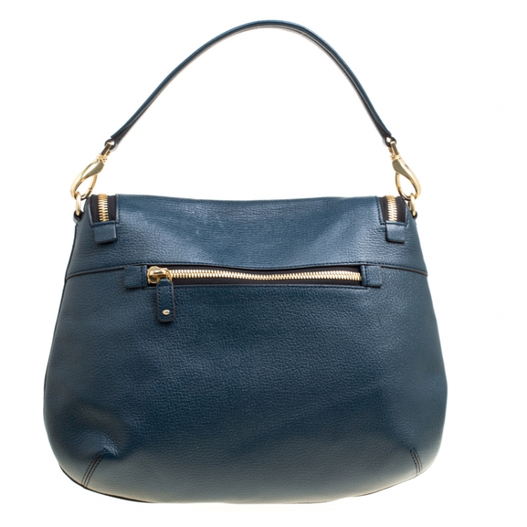 Pre Owned Anya Hindmarch Blue Leather Maxi Zip Arrow Shoulder Bag