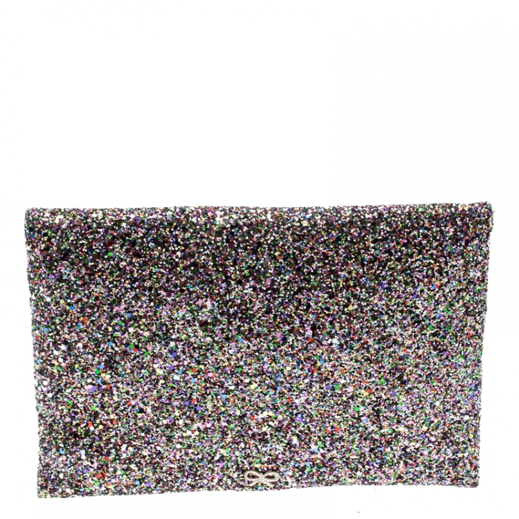 Pre Owned Anya Hindmarch Multicolor Glitter Valorie Clutch