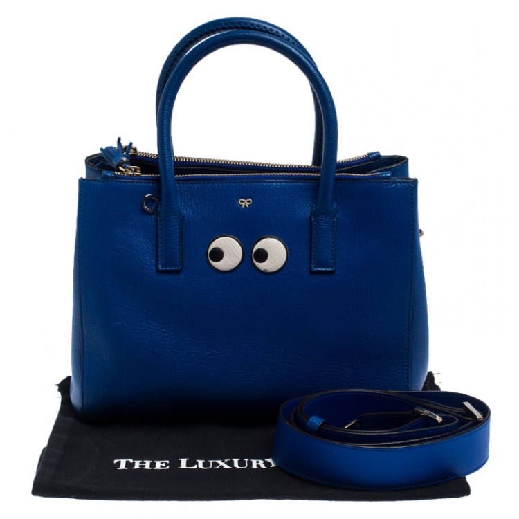 Pre Owned Anya Hindmarch Blue Leather Ebury Tote