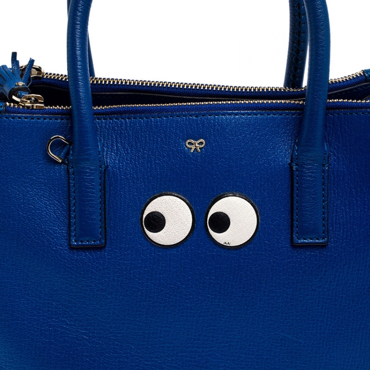Pre Owned Anya Hindmarch Blue Leather Ebury Tote