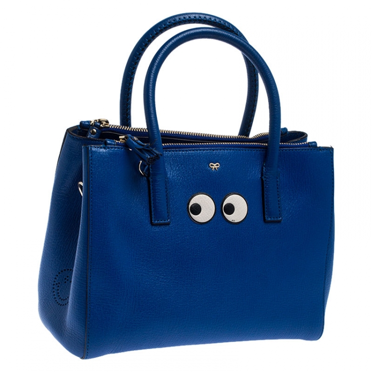 Pre Owned Anya Hindmarch Blue Leather Ebury Tote