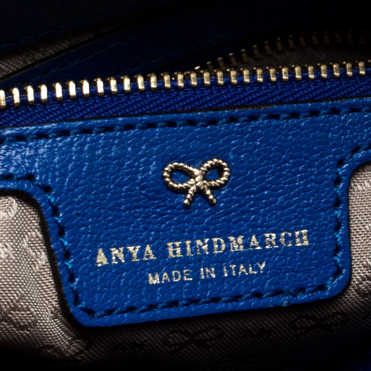 Pre Owned Anya Hindmarch Blue Leather Ebury Tote