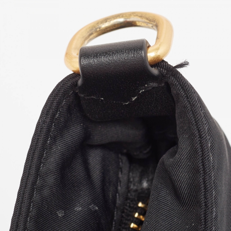 Pre Owned Anya Hindmarch Black Nylon and Leather Multi Pocket Tote 