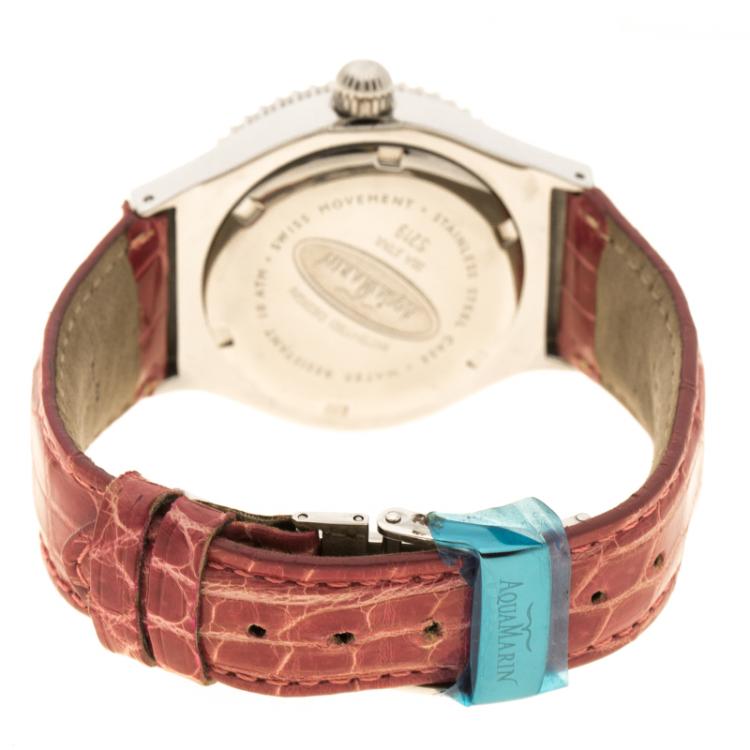 Pre Owned AquaMarin White Mother of Pearl Stainless Steel Sea Star Women's Wristwatch 37 mm