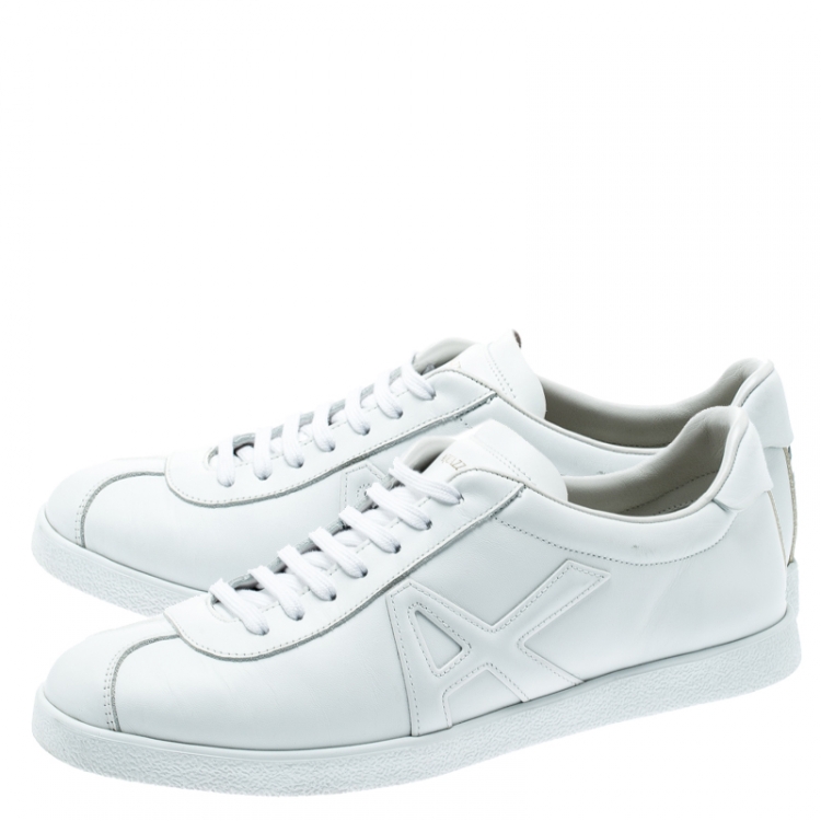 Pre Owned Aquazzura White leather The A Lace Up Sneakers Size 40