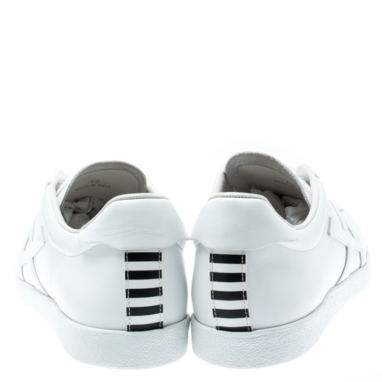 Pre Owned Aquazzura White leather The A Lace Up Sneakers Size 40
