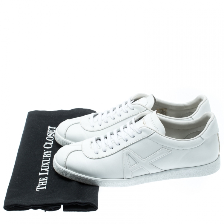 Pre Owned Aquazzura White leather The A Lace Up Sneakers Size 40