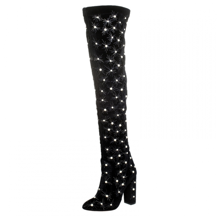 Studded over on sale the knee boots