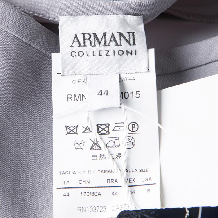 Pre Owned Armani Collezioni Grey Flared Skirt M