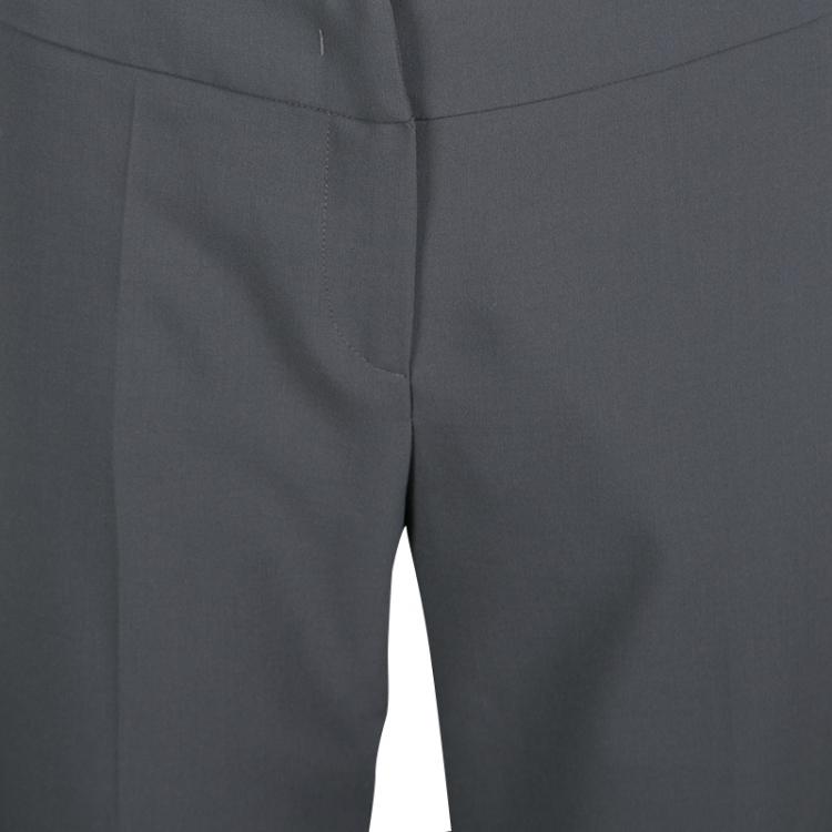 Pre Owned Armani Collezioni Grey Classic Wool Trousers L