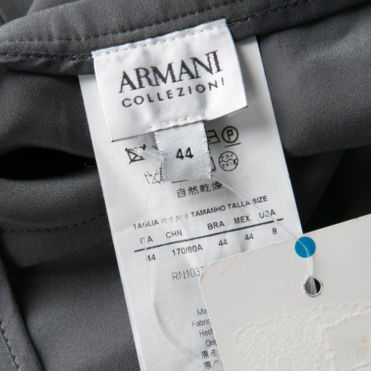 Pre Owned Armani Collezioni Grey Wide Leg Trousers M