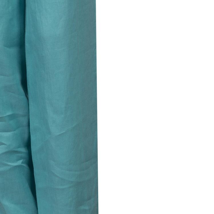 Pre Owned Armani Collezioni Turquoise Linen Pant Suit M