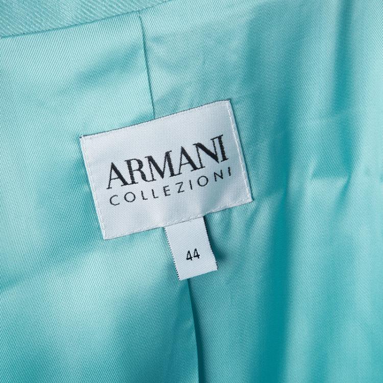 Pre Owned Armani Collezioni Turquoise Linen Pant Suit M