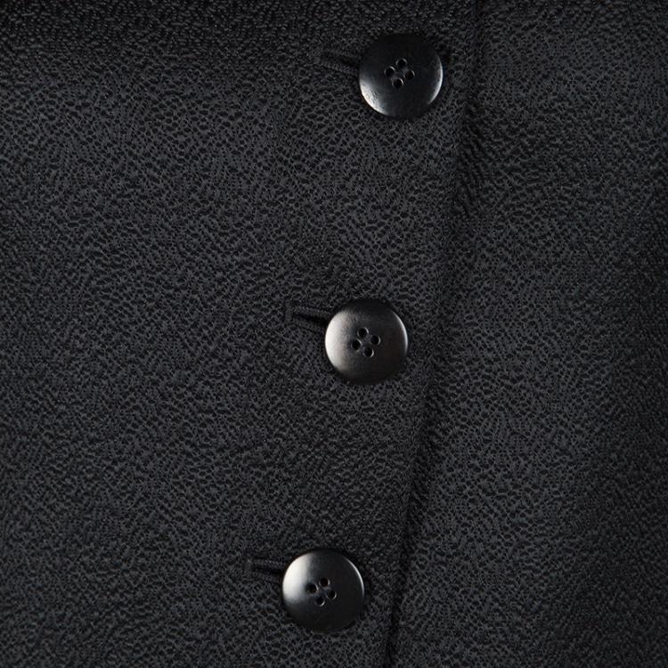 Pre Owned Armani Collezioni Black Textured Blazer S