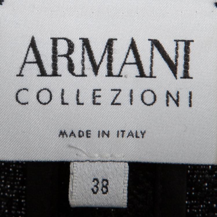 Pre Owned Armani Collezioni Black Textured Blazer S