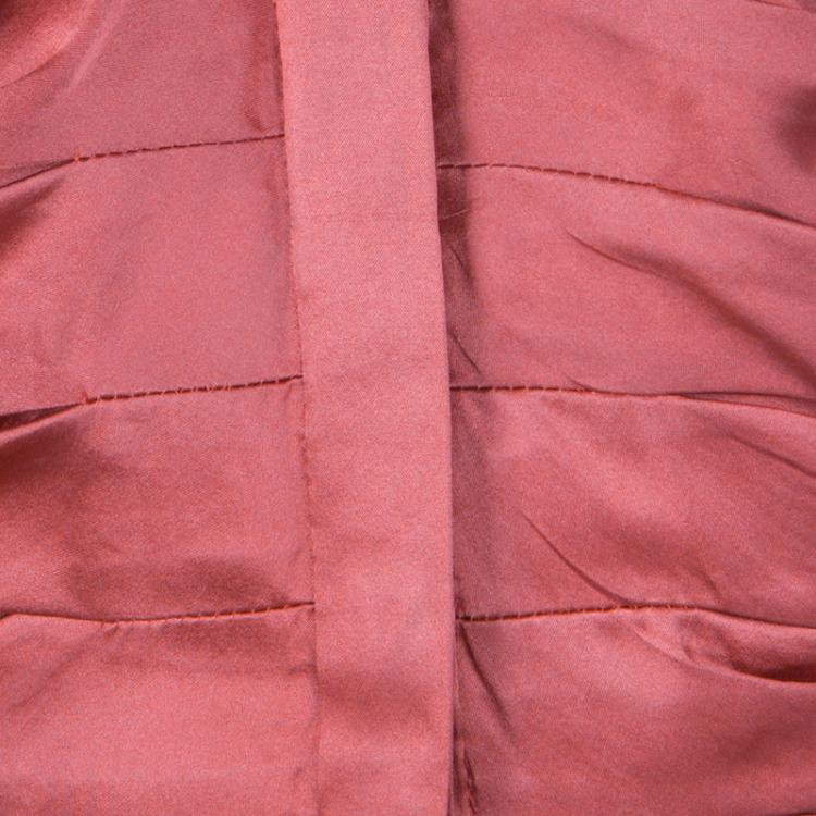 مملوكة مسبقًا Armani Collezioni Red Silk Long Sleeve Blouse M