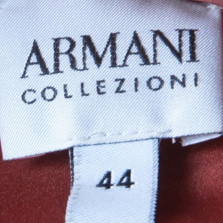 مملوكة مسبقًا Armani Collezioni Red Silk Long Sleeve Blouse M