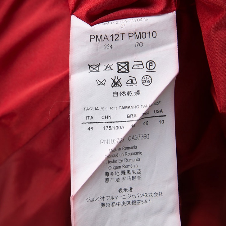 Pre Owned Armani Collezioni Red Wool Godet Midi Dress L
