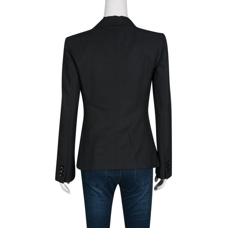 Pre Owned Armani Collezioni Black Single Button Tailored Blazer M