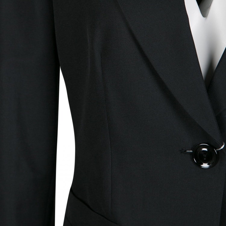 Pre Owned Armani Collezioni Black Single Button Tailored Blazer M