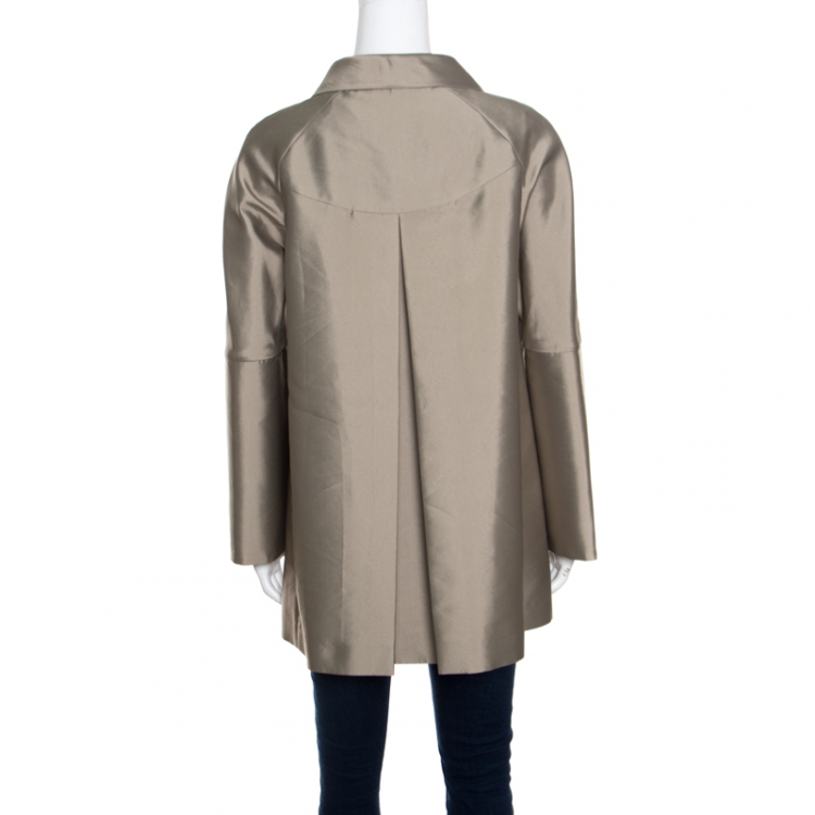 Pre Owned Armani Collezioni Grey Button Front A Line Jacket S