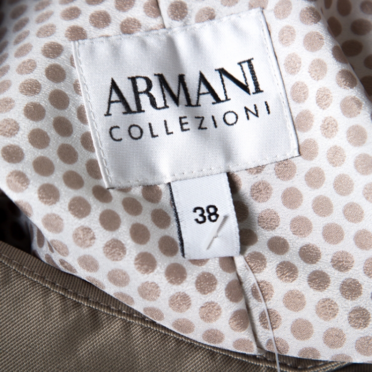 Pre Owned Armani Collezioni Grey Button Front A Line Jacket S