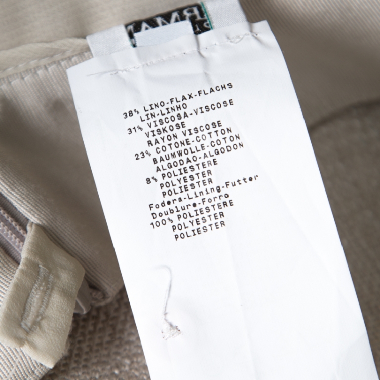 مملوكة مسبقًا Armani Collezioni Beige Textured Linen Fitted Pencil Skirt S