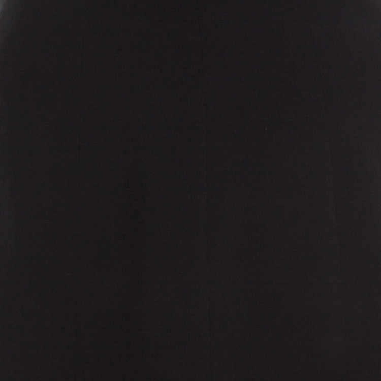 Pre Owned Armani Collezioni Black Basket Weave Wool Paneled A Line Skirt L
