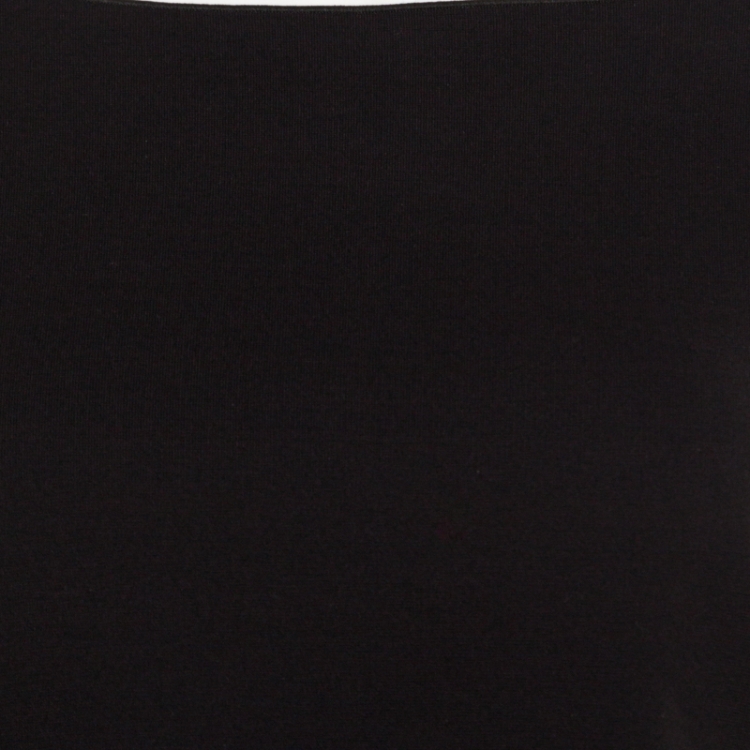 Pre Owned Armani Collezioni Black Knit Slit Detail Asymmetric Top M