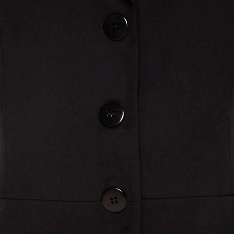 Pre Owned Armani Collezioni Black Wool Peplum Jacket XL