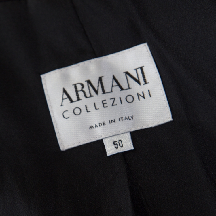 Pre Owned Armani Collezioni Black Wool Peplum Jacket XL