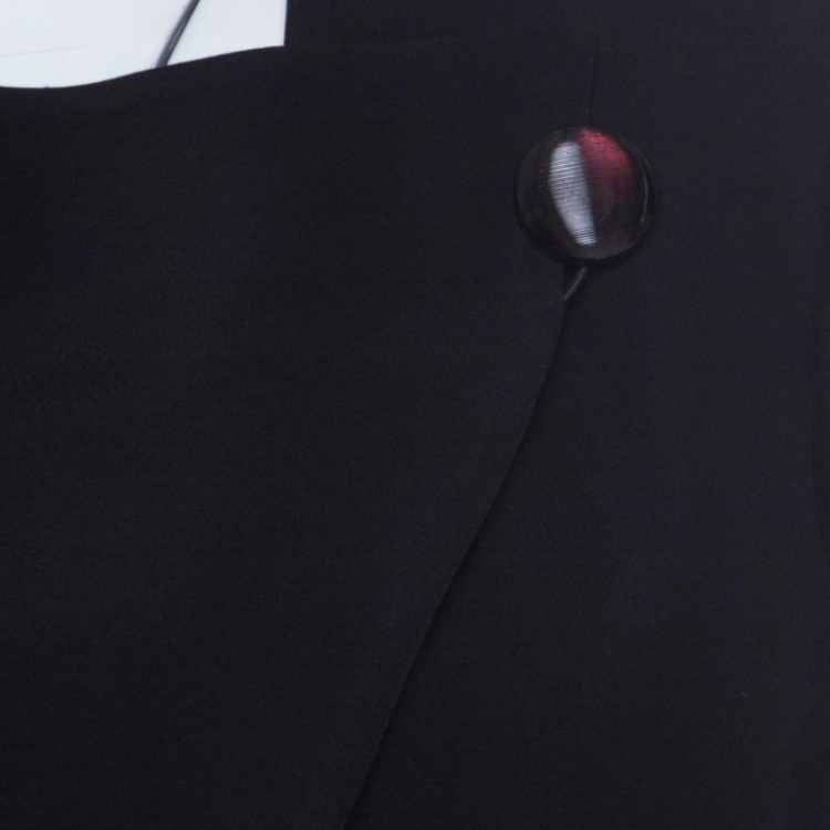 Pre Owned Armani Collezioni Black Wool Blend Crossover Lapel Blazer M 