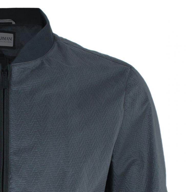 Pre Owned Armani Collezioni Men's Olive Green Technical Zip Front Jacket L