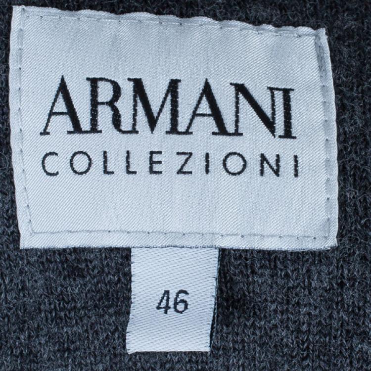 Pre Owned Armani Collezioni Grey Fur Jacket L