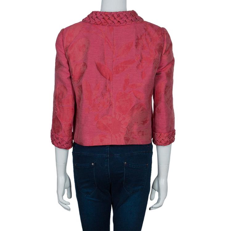 Pre Owned Armani Collezioni Red Braid Trim Blazer M