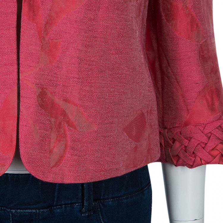 Pre Owned Armani Collezioni Red Braid Trim Blazer M