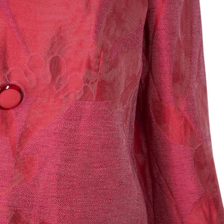 Pre Owned Armani Collezioni Red Braid Trim Blazer M