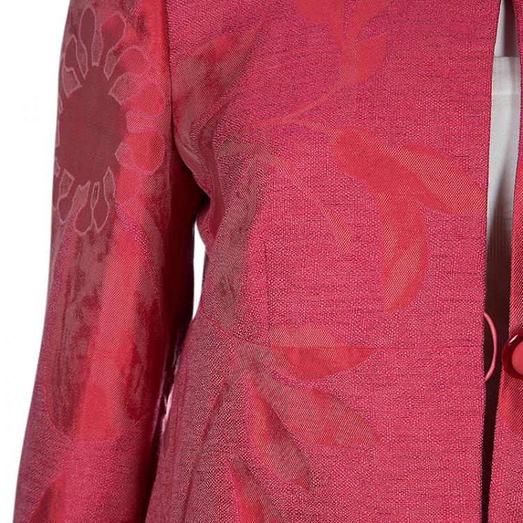 Pre Owned Armani Collezioni Red Braid Trim Blazer M